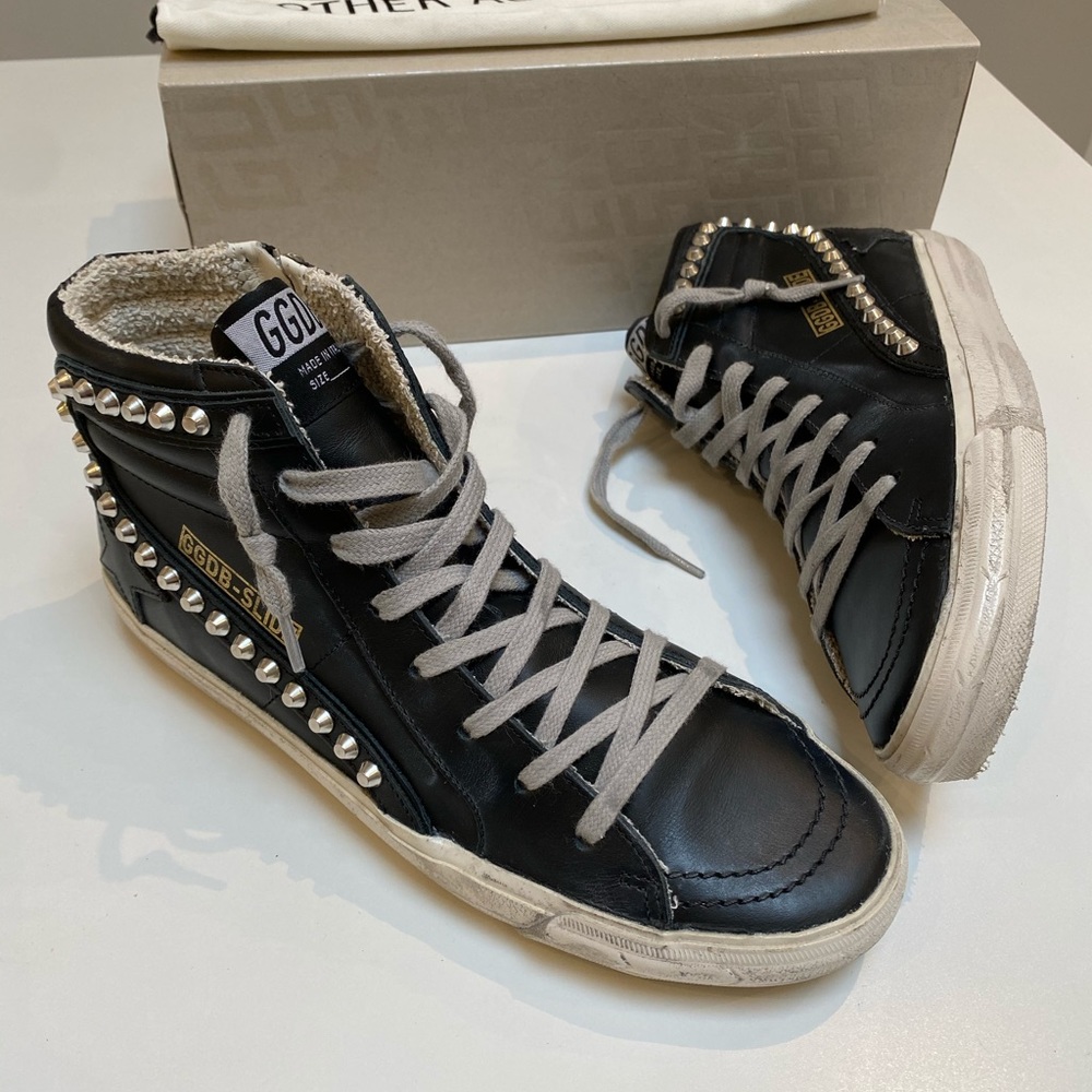 Golden Goose Studded Slide Sneaker in Black sz 40 NIB - Picture 7 of 10